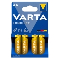 Алкални батерии VARTA Longlife AA (LR6), 1.5V, 4 броя