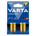 Алкални батерии VARTA Longlife AAA (LR03), 1.5V, 4 броя